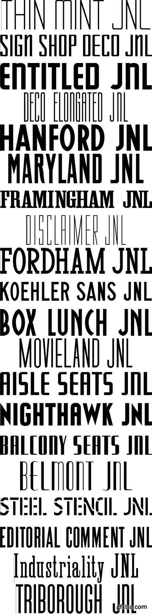 Jeff Levine's Condenced Tall Font Collection 142 Fonts