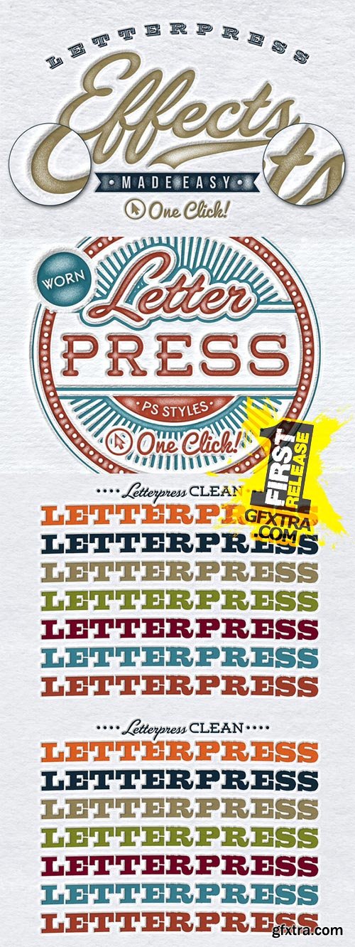 CM - Worn Letterpress Photoshop Styles 157033