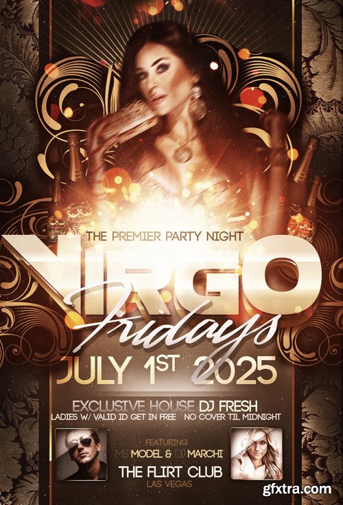 Virgo Birthday PSD Flyer Template Virgo Birthday PSD Flyer Template