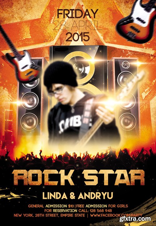 Rock star - Flyer PSD Template Facebook Cover Rock star - Flyer PSD Template Facebook Cover