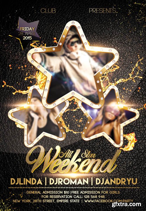 All Star Weekend Flyer PSD Template Facebook Cover