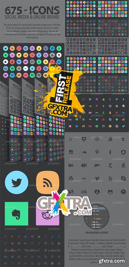 675 Icons - Social Media and Online Brand 675 Icons - Social Media and Online Brand