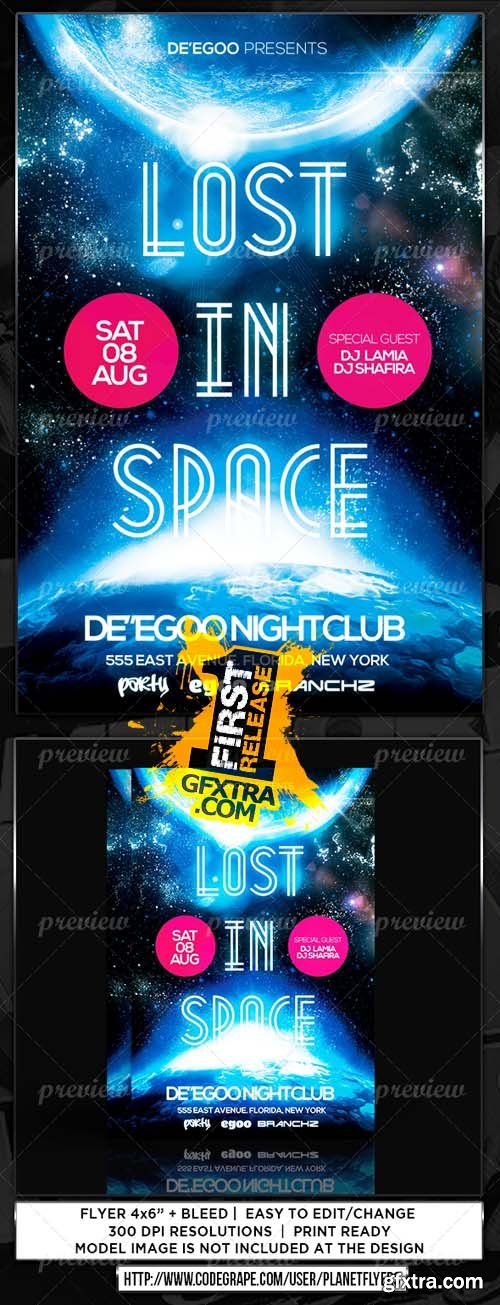 Lost In Space Party Flyer Lost In Space Party Flyer
