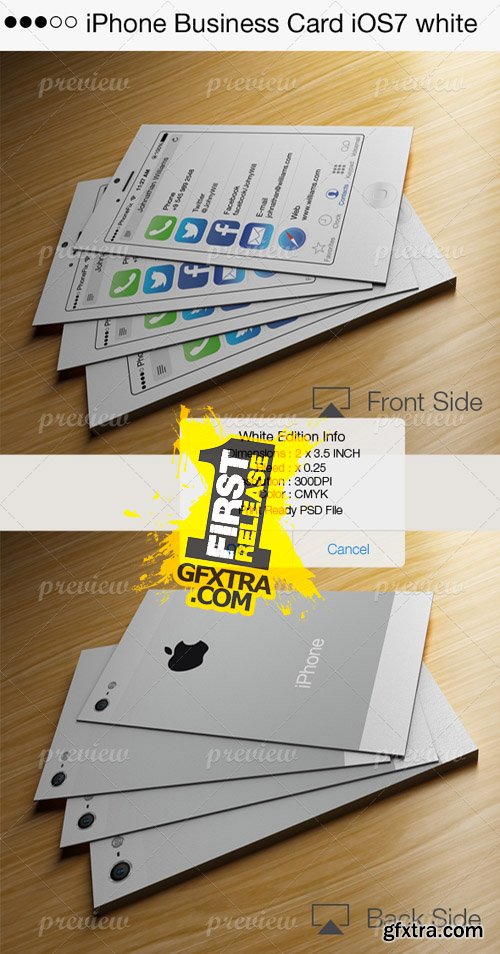 iPhone Business Card iOS7 White iPhone Business Card iOS7 White