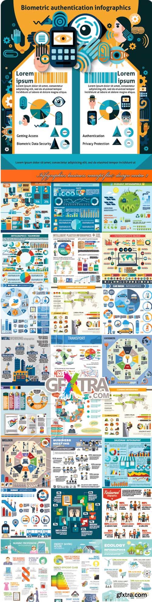 Infographics business concept flat design vector 2