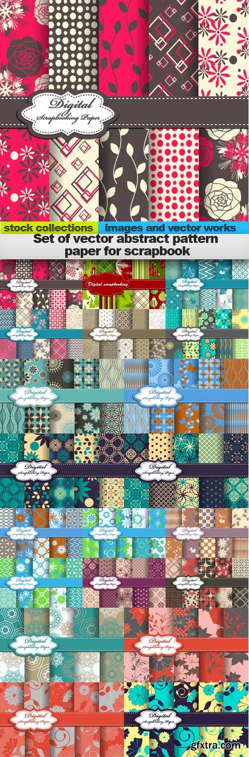 Set of Vector Abstract Pattern Paper for Scrapbook 20xEPS