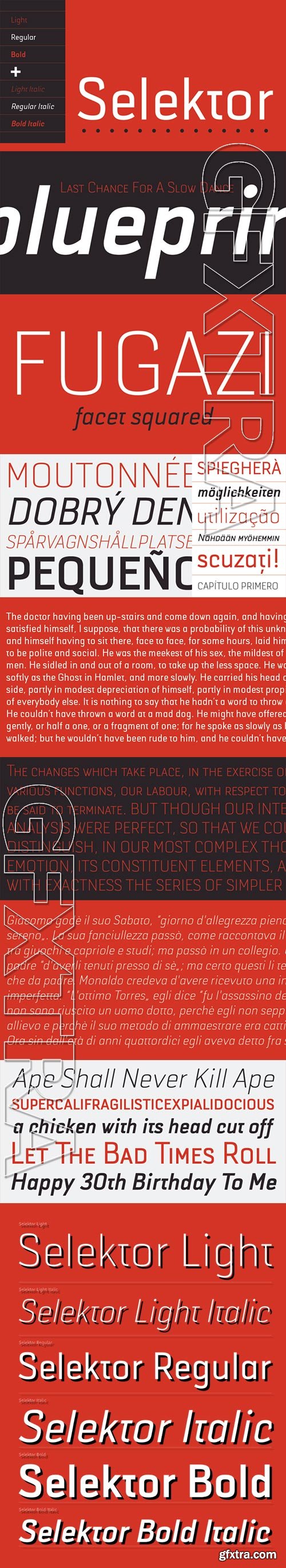 Selektor - Technical Geometrical Sans Typeface 6xOTF $99 Selektor - Technical Geometrical Sans Typeface 6xOTF $99