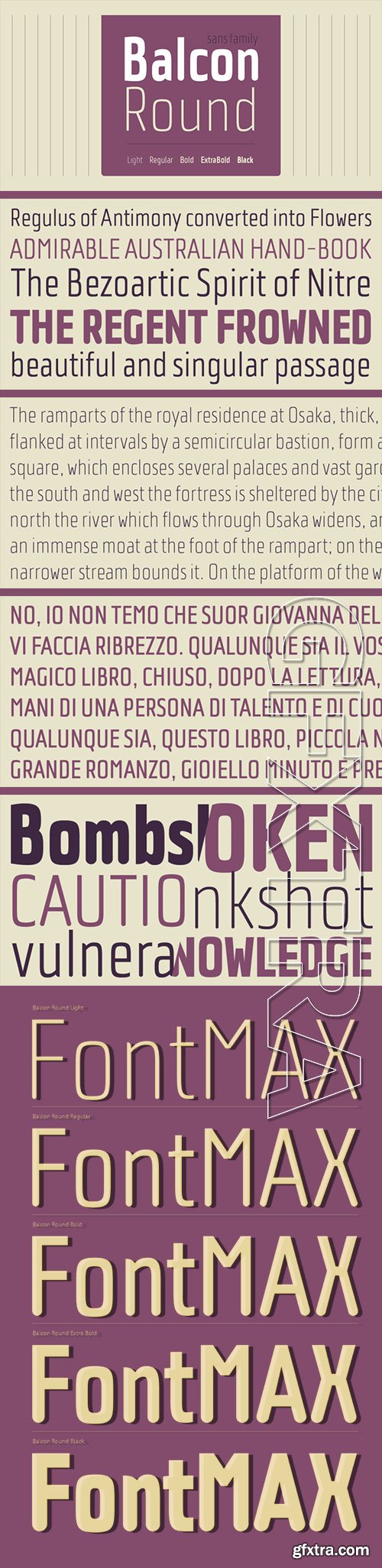 Balcon Round - Modern Magazine Font Family 5xOTF $120