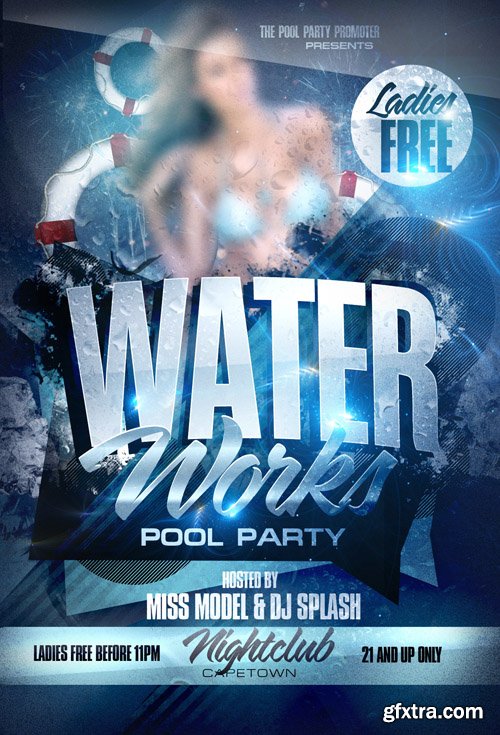 Water Works Pool Party Flyer Template