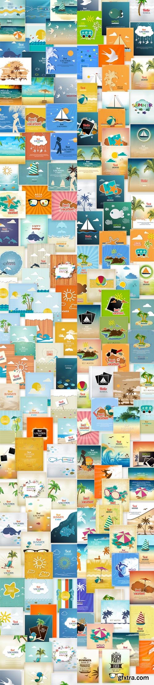 150 Summer Vector Illustrations with an Extended Royalty License
