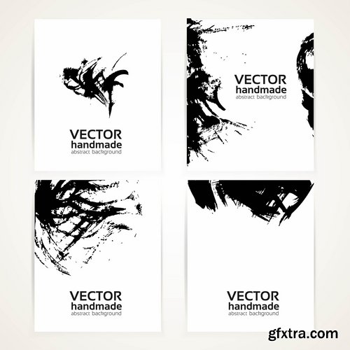 Collection of vector grunge banner picture flyer template business card 25 Eps