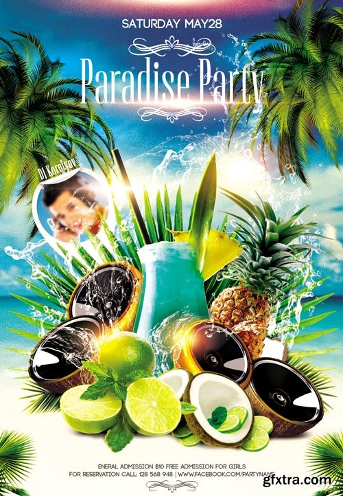 Paradise Party Flyer Template Facebook Cover Paradise Party Flyer Template Facebook Cover