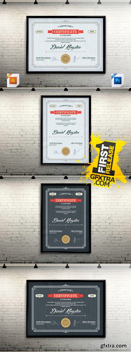 CM - Certificate Template Vector &amp; PSD 250087