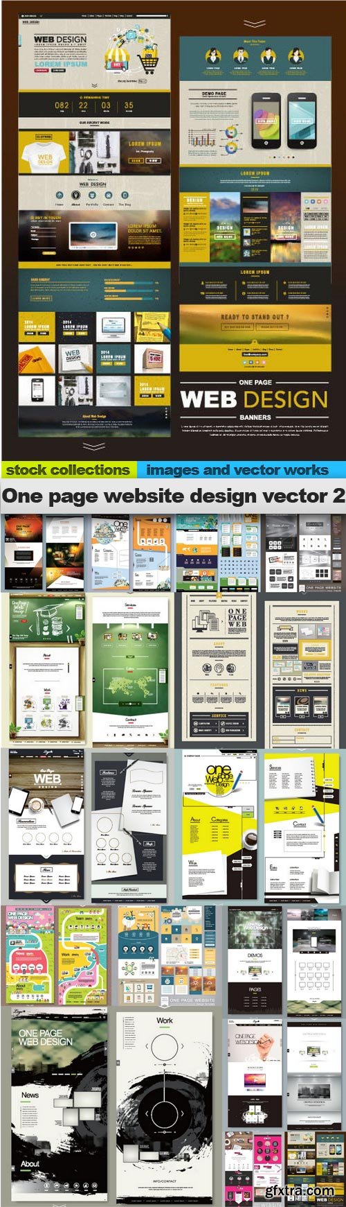 One page website design vector 2, 15 x EPS