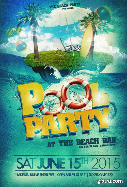 Pool Party Beach Flyer Template