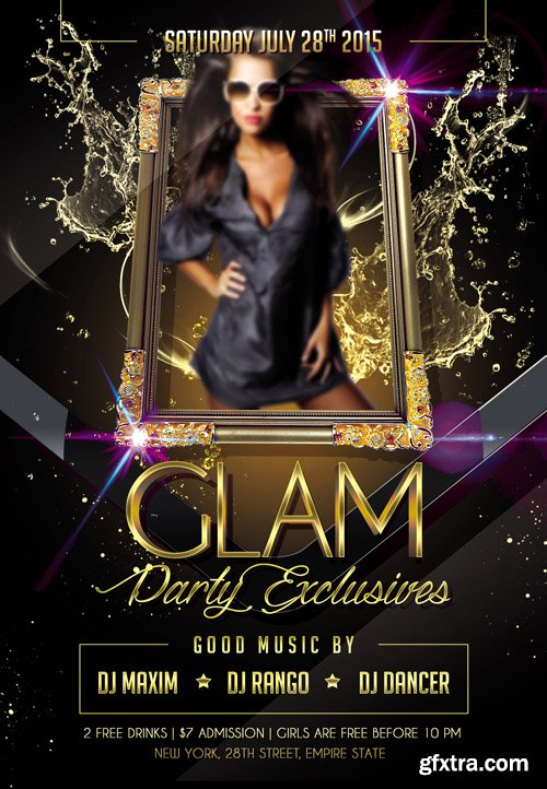Glam Party Exclusives Flyer Template Facebook Cover Glam Party Exclusives Flyer Template Facebook Cover