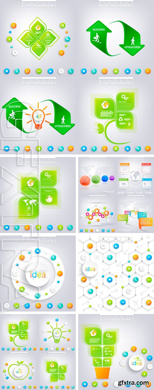 Stock Vectors - Modern green infographic design with place for your text