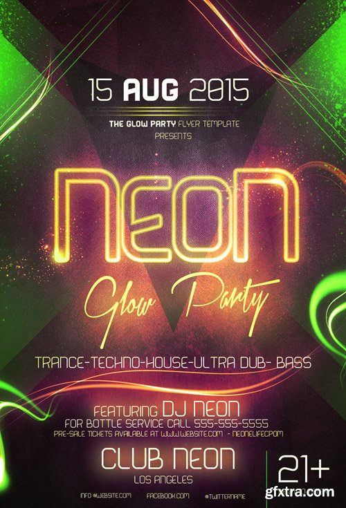 Neon Glow Party Flyer Template