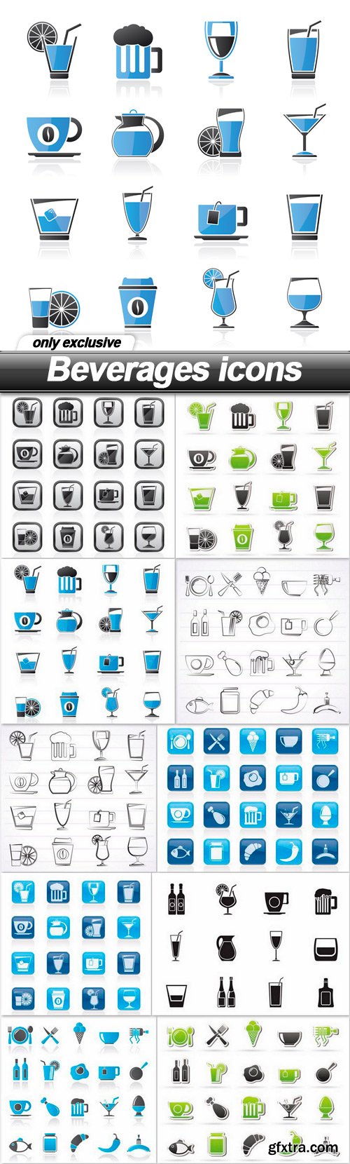 Beverages icons - 10 EPS