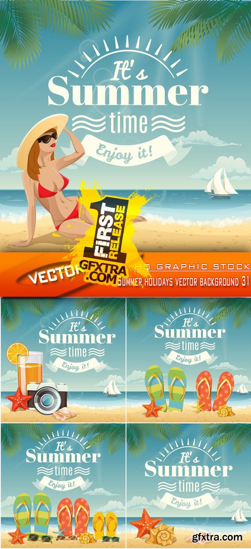 Stock Vector - Summer holidays vector background 31 Stock Vector - Summer holidays vector background 31