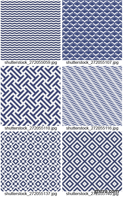Seamless Blue Patterns 25xEPS