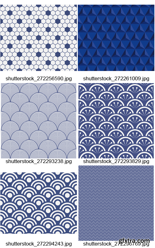 Seamless Blue Patterns 25xEPS