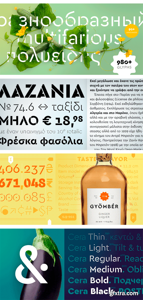 Cera Stencil PRO Font Family 6xOTF