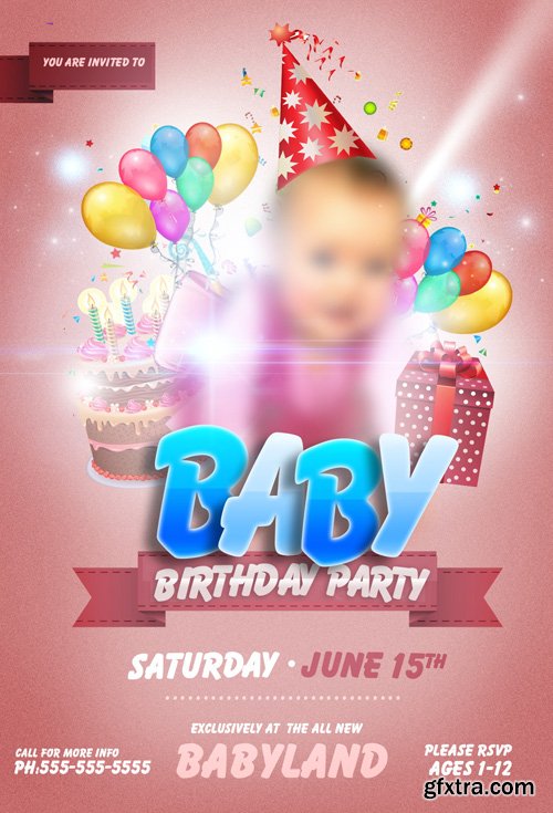 Baby Birthday Flyer Template Baby Birthday Flyer Template