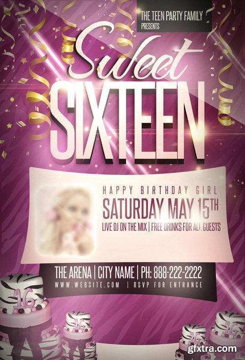 Sweet Sixteen Flyer Template Sweet Sixteen Flyer Template