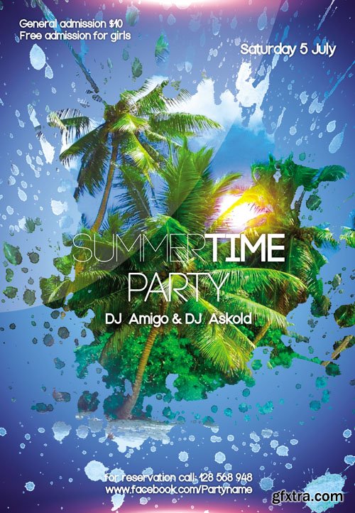 Summertime Party Flyer Template Facebook Cover Summertime Party Flyer Template Facebook Cover