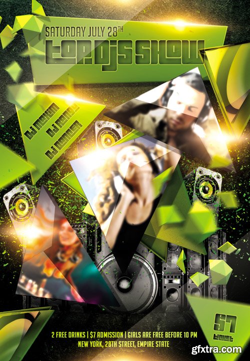 Top DJs Show Flyer Template Facebook Cover Top DJs Show Flyer Template Facebook Cover