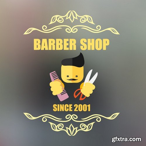 Stock Vectors - Barber Shop 2, 25xEPS