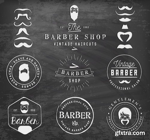 Stock Vectors - Barber Shop 2, 25xEPS