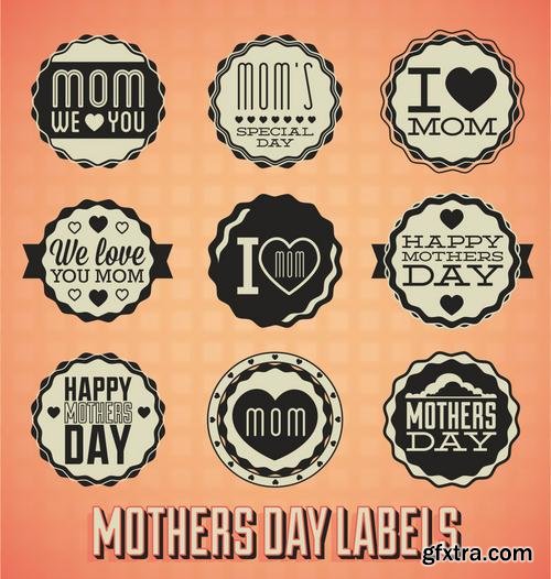 Happy Mothers Day Cards Labels Icons Design Elements 50EPS Happy Mothers Day Cards Labels Icons Design Elements 50EPS