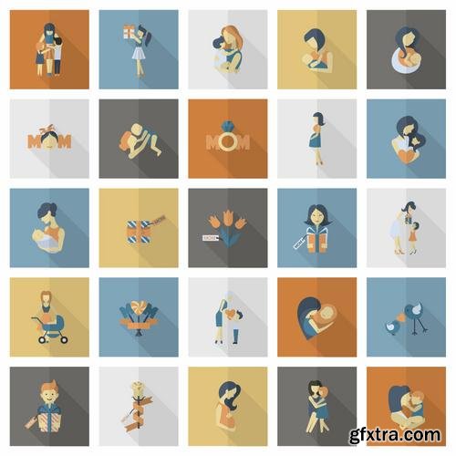 Happy Mothers Day Cards Labels Icons Design Elements 50EPS Happy Mothers Day Cards Labels Icons Design Elements 50EPS