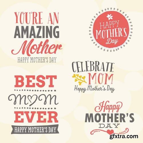 Happy Mothers Day Cards Labels Icons Design Elements 50EPS Happy Mothers Day Cards Labels Icons Design Elements 50EPS