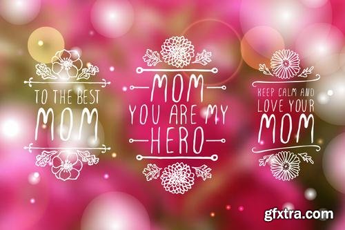 Happy Mothers Day Cards Labels Icons Design Elements 50EPS Happy Mothers Day Cards Labels Icons Design Elements 50EPS