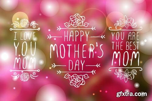 Happy Mothers Day Cards Labels Icons Design Elements 50EPS Happy Mothers Day Cards Labels Icons Design Elements 50EPS