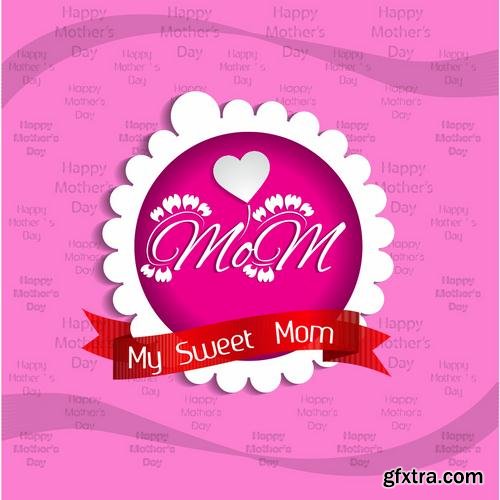 Happy Mothers Day Cards Labels Icons Design Elements 50EPS Happy Mothers Day Cards Labels Icons Design Elements 50EPS