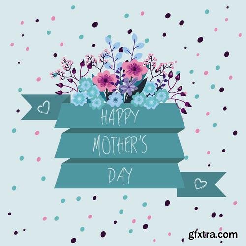 Happy Mothers Day Cards Labels Icons Design Elements 50EPS Happy Mothers Day Cards Labels Icons Design Elements 50EPS