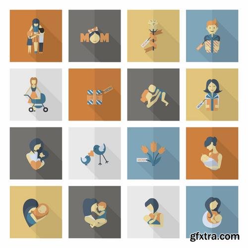 Happy Mothers Day Cards Labels Icons Design Elements 50EPS Happy Mothers Day Cards Labels Icons Design Elements 50EPS