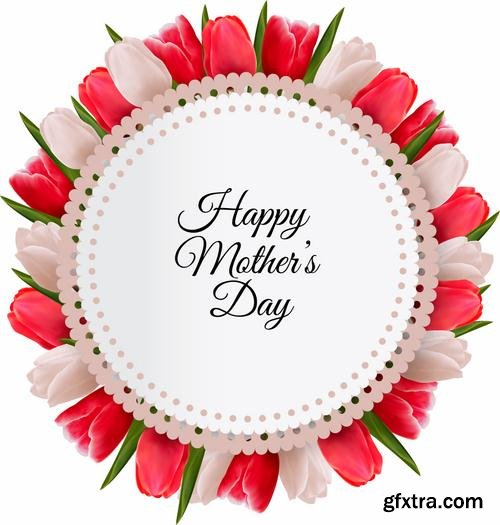 Happy Mothers Day Cards Labels Icons Design Elements 50EPS Happy Mothers Day Cards Labels Icons Design Elements 50EPS