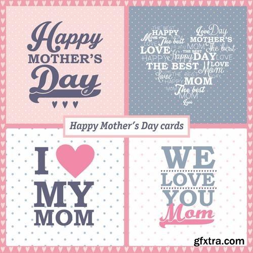 Happy Mothers Day Cards Labels Icons Design Elements 50EPS Happy Mothers Day Cards Labels Icons Design Elements 50EPS