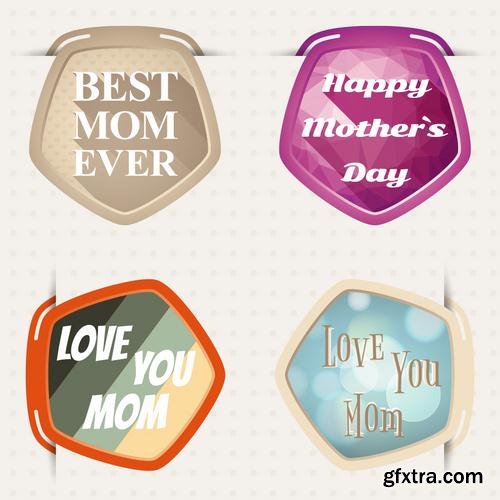 Happy Mothers Day Cards Labels Icons Design Elements 50EPS Happy Mothers Day Cards Labels Icons Design Elements 50EPS