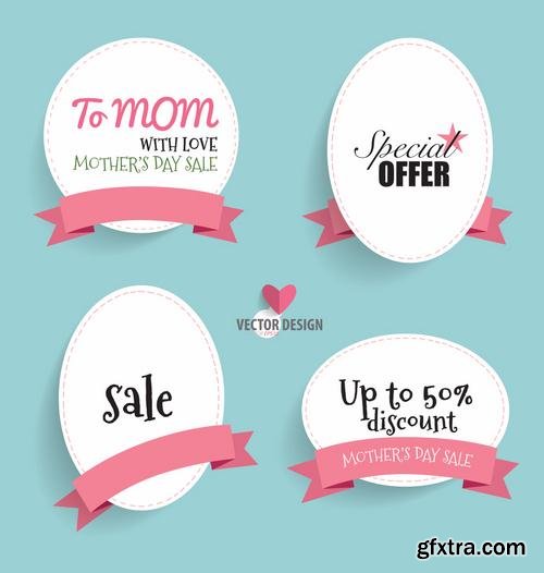 Happy Mothers Day Cards Labels Icons Design Elements 50EPS Happy Mothers Day Cards Labels Icons Design Elements 50EPS