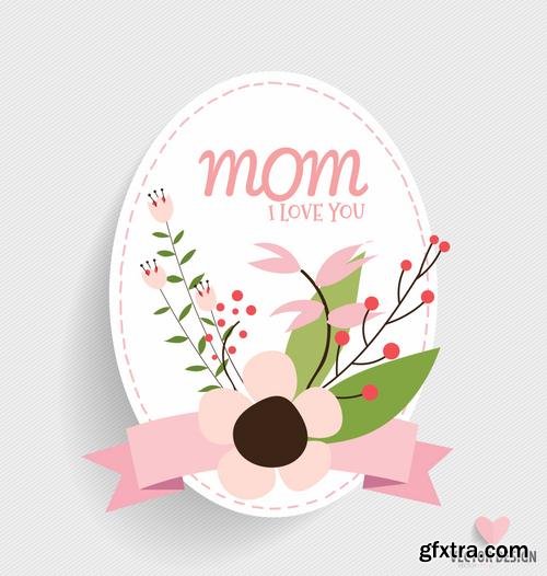 Happy Mothers Day Cards Labels Icons Design Elements 50EPS Happy Mothers Day Cards Labels Icons Design Elements 50EPS