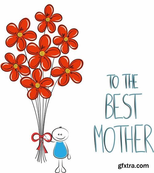 Happy Mothers Day Cards Labels Icons Design Elements 50EPS Happy Mothers Day Cards Labels Icons Design Elements 50EPS