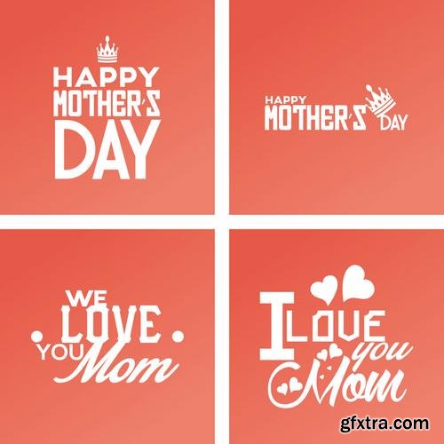 Happy Mothers Day Cards Labels Icons Design Elements 50EPS Happy Mothers Day Cards Labels Icons Design Elements 50EPS
