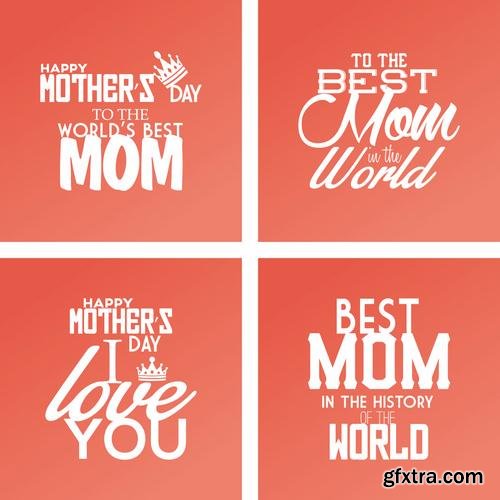 Happy Mothers Day Cards Labels Icons Design Elements 50EPS Happy Mothers Day Cards Labels Icons Design Elements 50EPS