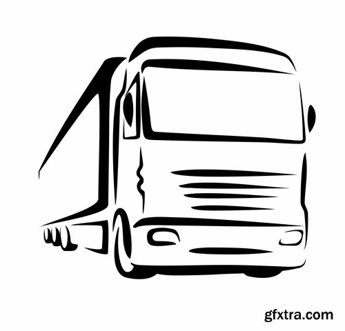 Collection of vector image of a different kind of transport 25 Eps